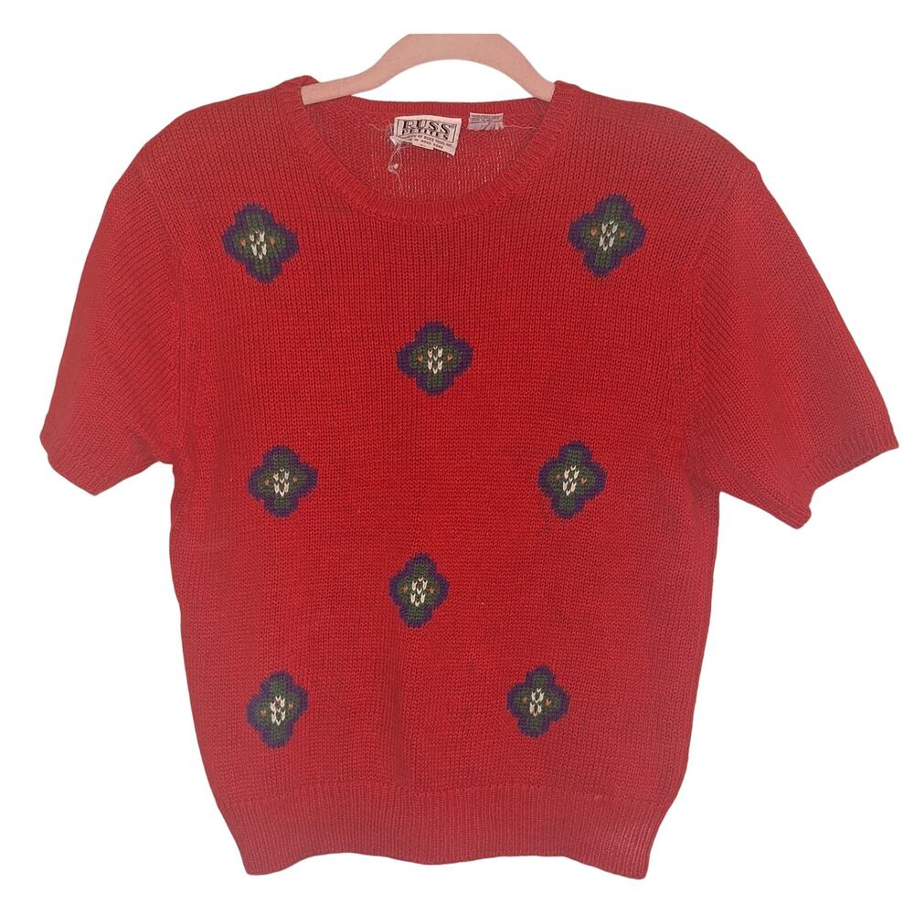 Vintage 80s‎ 90s Russ Petites Sweater Size Large Christmas Retro Grandmacore